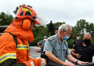 Demonstration the use of equipment in case of a forest fire
