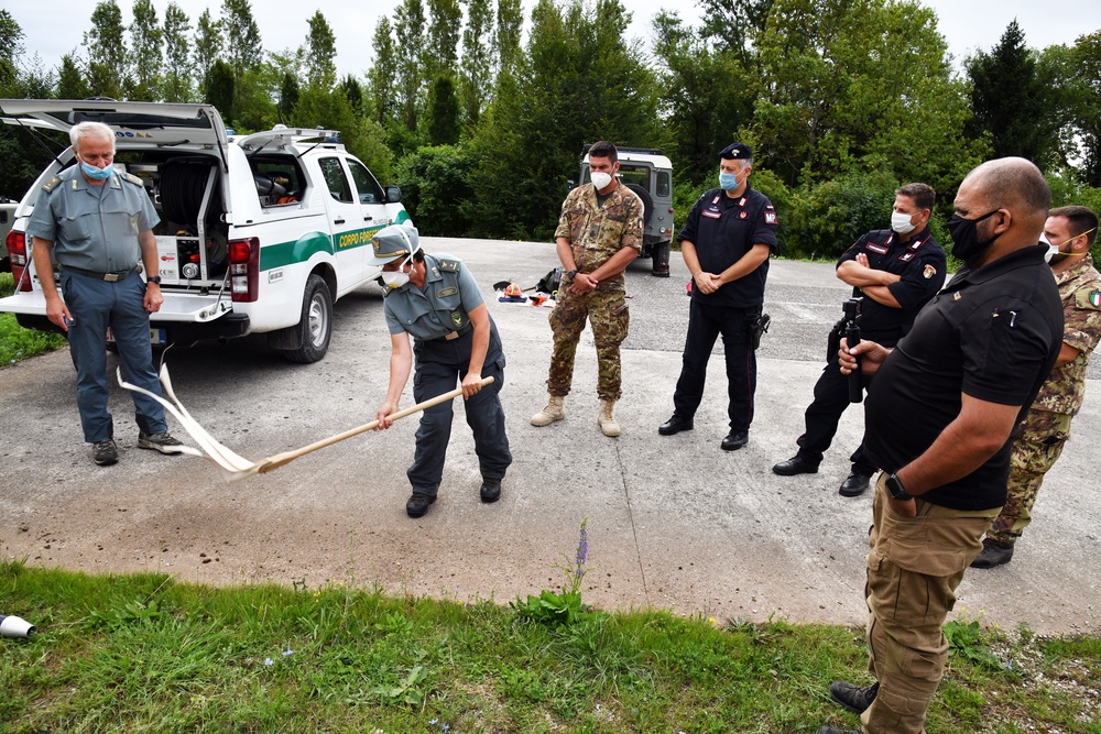 Demonstration the use of equipment in case of a forest fire