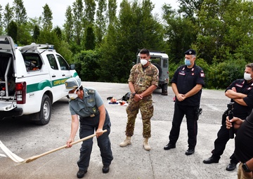 Demonstration the use of equipment in case of a forest fire