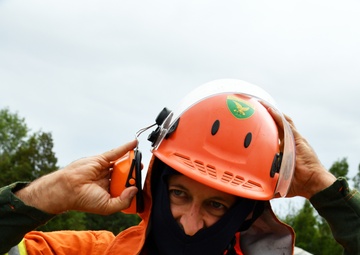 Demonstration the use of equipment in case of a forest fire