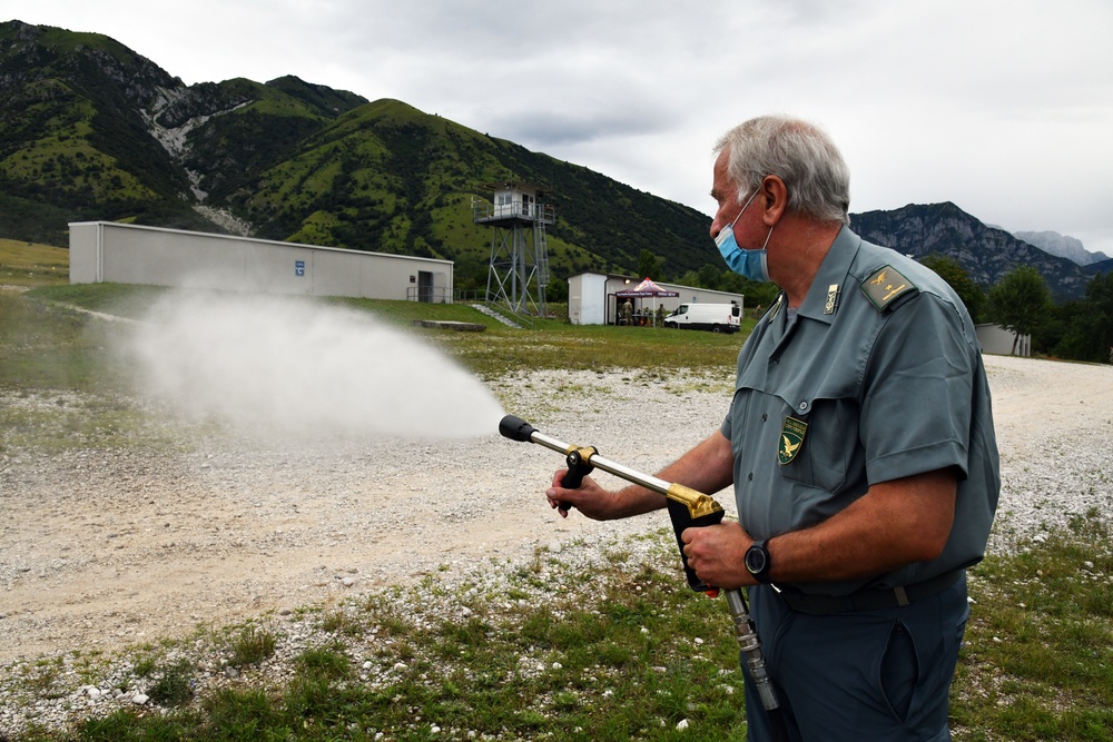 Demonstration the use of equipment in case of a forest fire