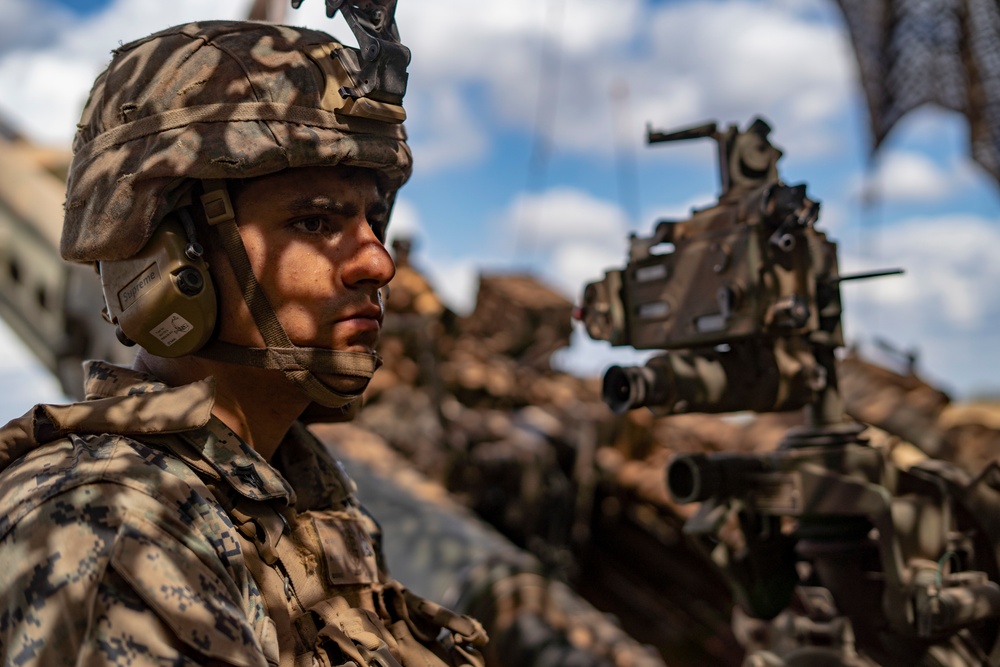 MRF-D Marines preform fire missions with M777