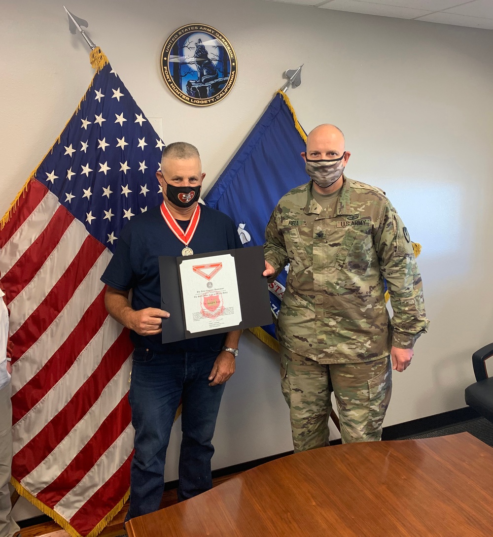 Fort Hunter Liggett DPW staff earns Steel De Fleury Medal