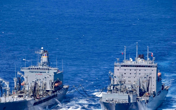 USNS Richard E. Byrd (T-AKE 4) Conducts an Underway Replenishment with USNS John Ericsson (T-AO 194)