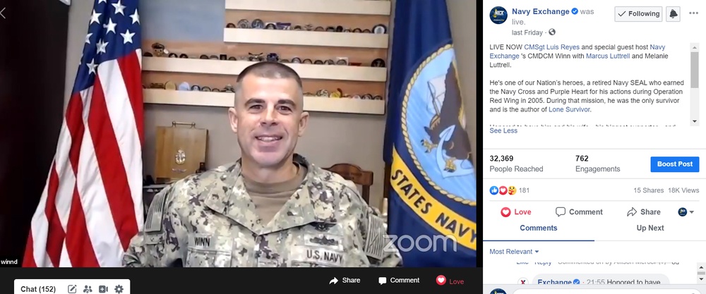 NEXCOM’s Command Master Chief Co-Hosts Chief Chat Featuring Marcus Luttrell