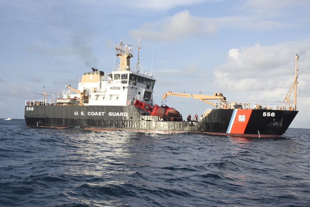 Coast Guard Cutter Joshua Appleby crew conducts maintenance on buoys near Port Everglades