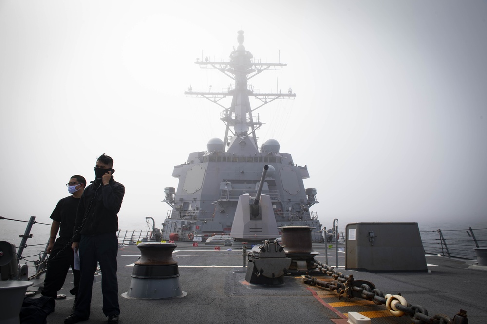 Sailors Assigned to USS Thomas Hudner (DDG 116) Stand Low-Visibility Watch