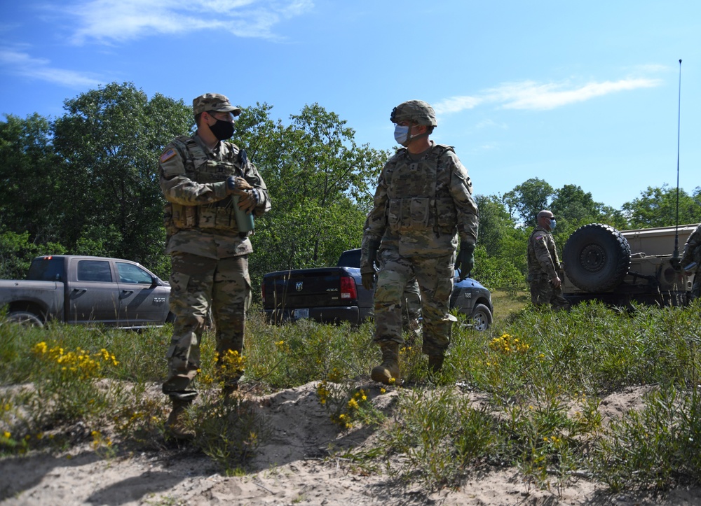 Maj. Gen. Brian C. Harris visits Camp Grayling for 1-125th Infantry Regiment training