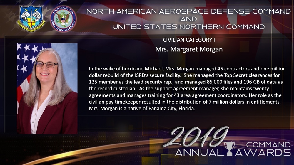 NORAD and USNORTHCOM 2019 Civilian Category I of the Year: Mrs. Margaret Morgan