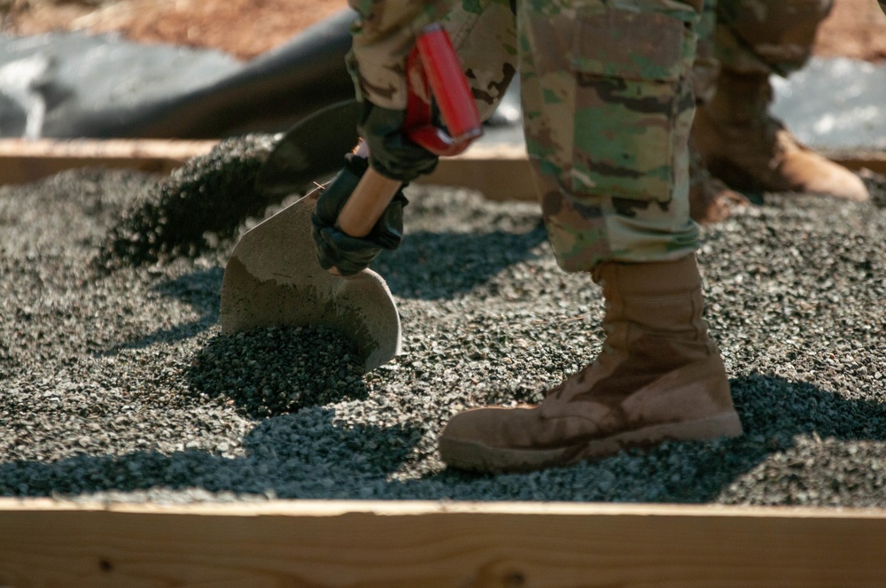 333rd Engineer Company Constructs Foundation for Shed