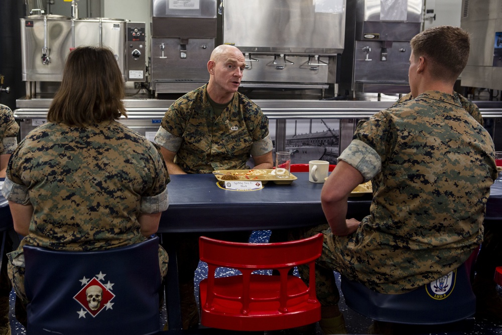 USS Makin Island welcomes Secretary of the Navy, Commandant of the Marine Corps, Sergeant Major of the Marine Corps