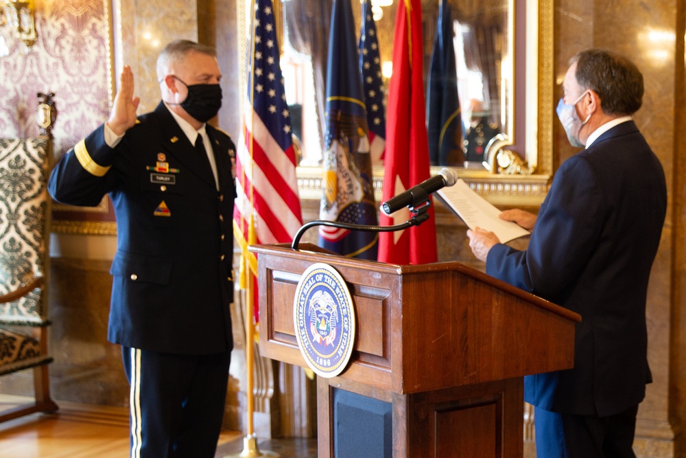 The Adjutant General, Brig. Gen. Michael J. Turley promotes to Major General