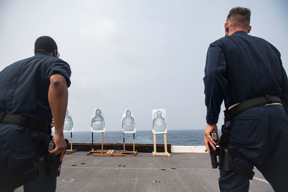 USS New Orleans 9MM Gun shoot
