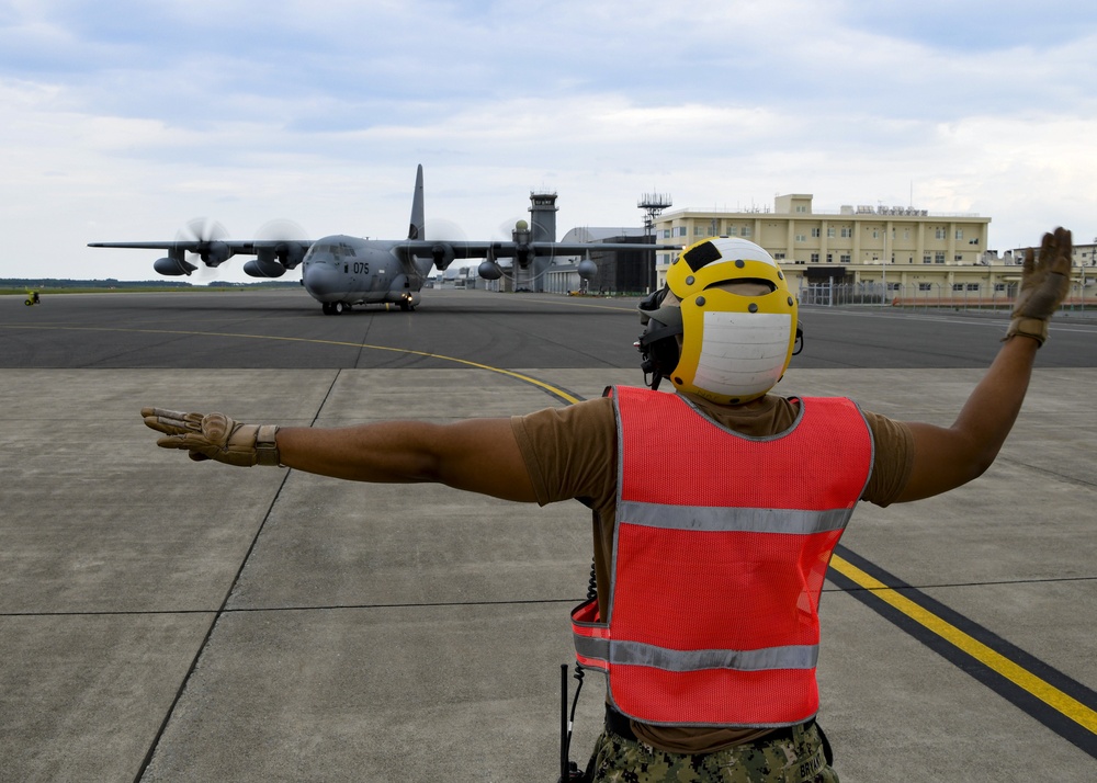 U.S. Marine Corps KC-130J Hercules Refuels at Misawa Air Base