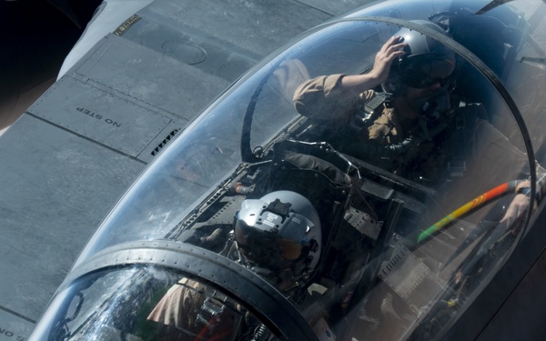 Tankers refuel F-15s
