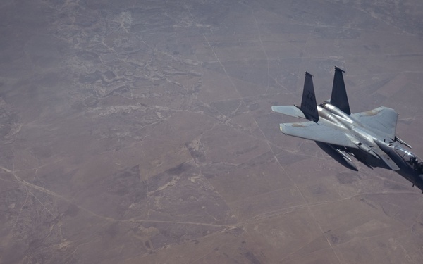 Tankers refuel F-15s