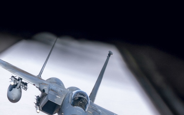 Tankers refuel F-15s