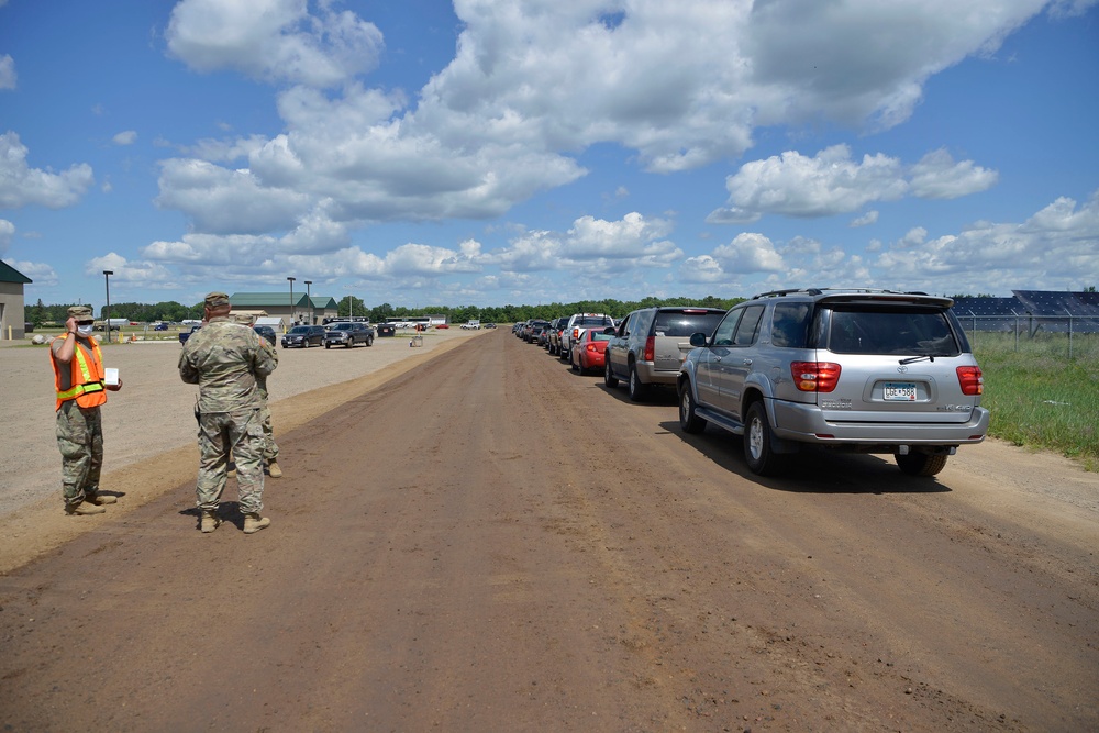 Minnesota National Guard Soldier Take Part in COVID-19 Test before Mobilization