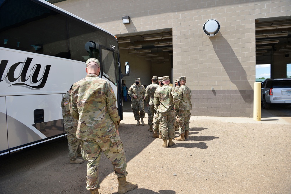 Minnesota National Guard Soldier Take Part in COVID-19 Test before Mobilization