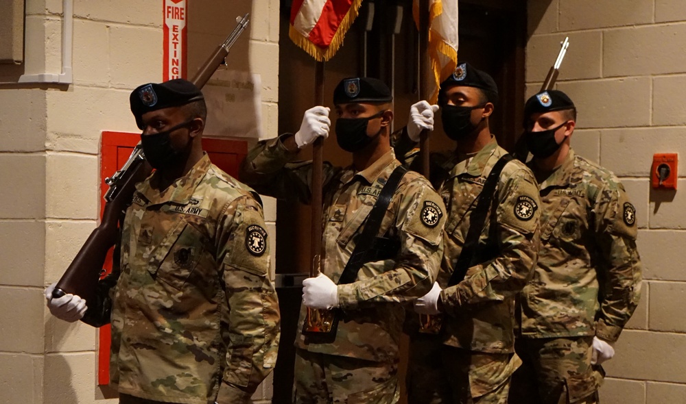 Honor Guard Carries Colors During Fort Hamilton MEPS Change of Command Ceremony