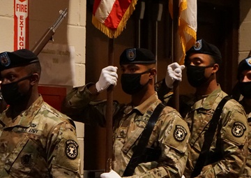 Honor Guard Carries Colors During Fort Hamilton MEPS Change of Command Ceremony