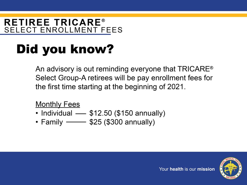 DVIDS Images TRICARE Graphic On Select Enrollment Fees