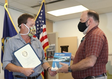 Last Plank Owner of TRFB receives Federal Length of Service Award - 40 Years