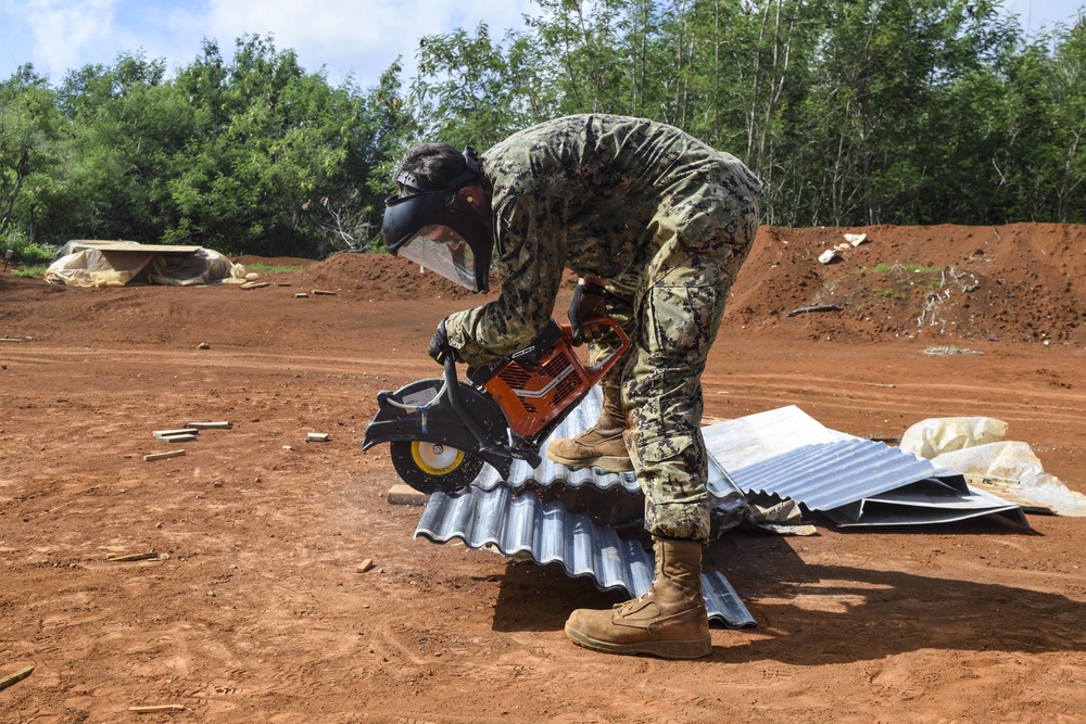 NMCB-3 Constructs Camp in Tinian