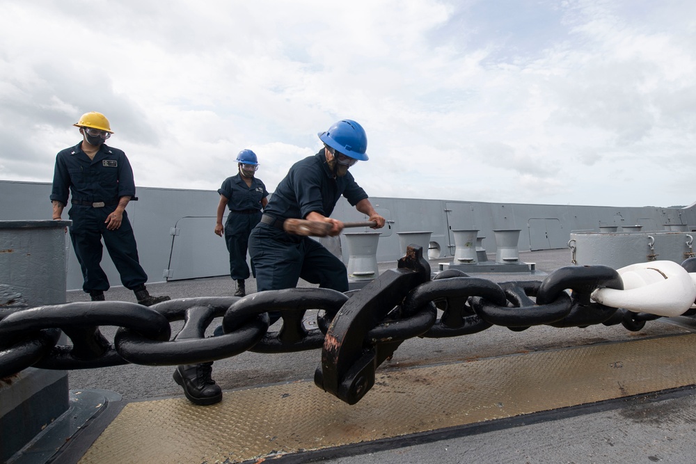 USS New Orleans Dropping Anchor