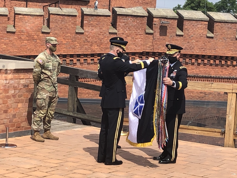 V Corps flag unfurled, commanding general promoted