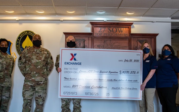 Cannon AAFES Makes Annual Donation to Base MWR Fund
