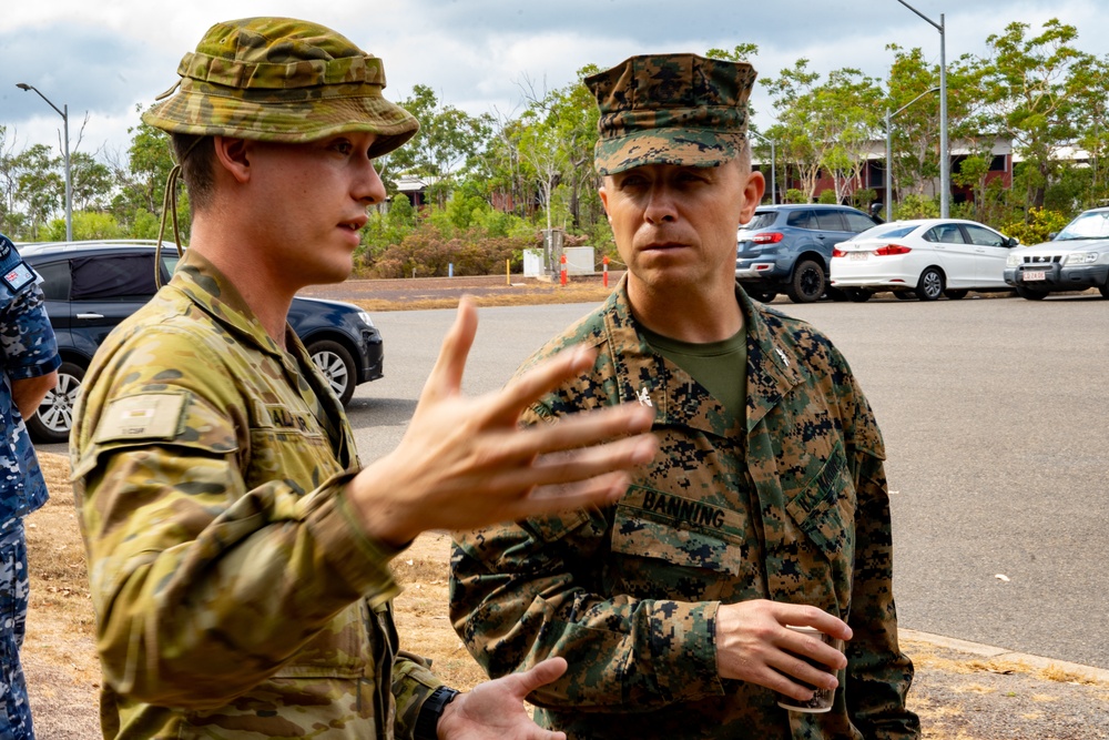 Learning from our partners - U.S. Marines walk through Australian command and control vehicle