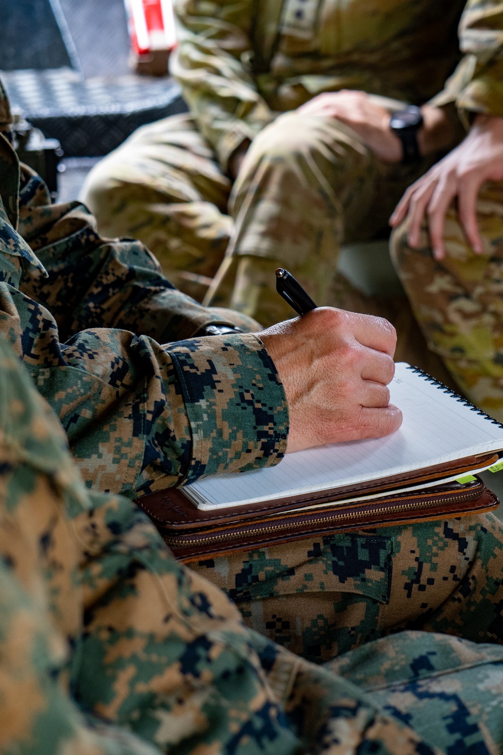 Learning from our partners - U.S. Marines walk through Australian command and control vehicle