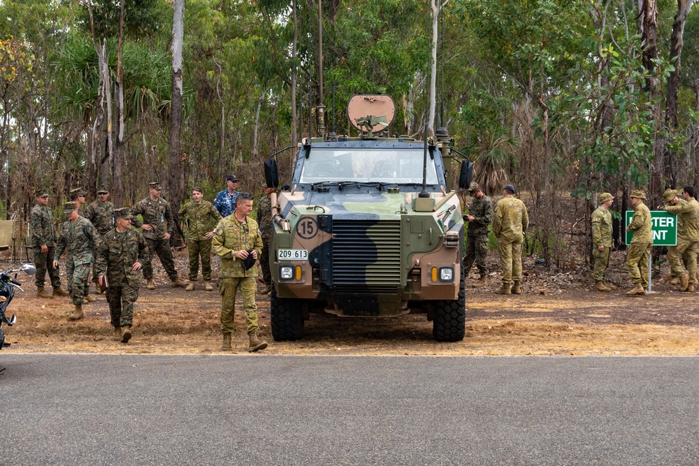 Learning from our partners - U.S. Marines walk through Australian command and control vehicle