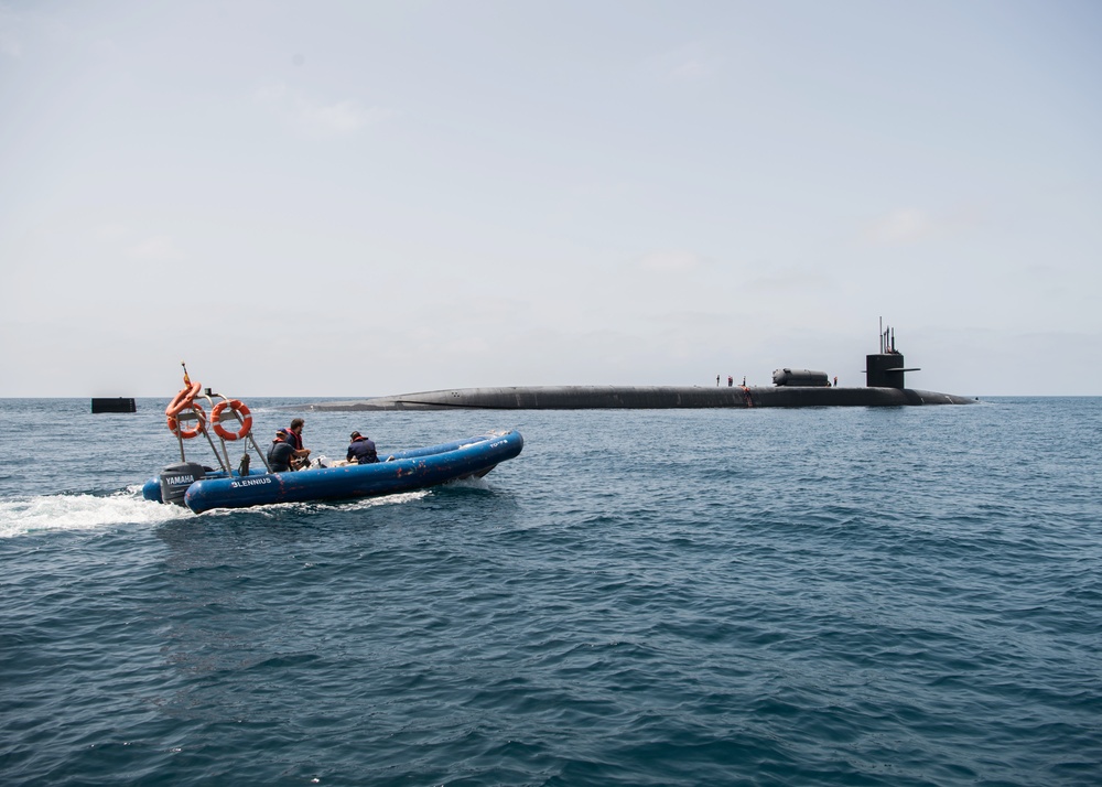 USS Georgia (SSGN 729) surfaces near NAVSTA Rota