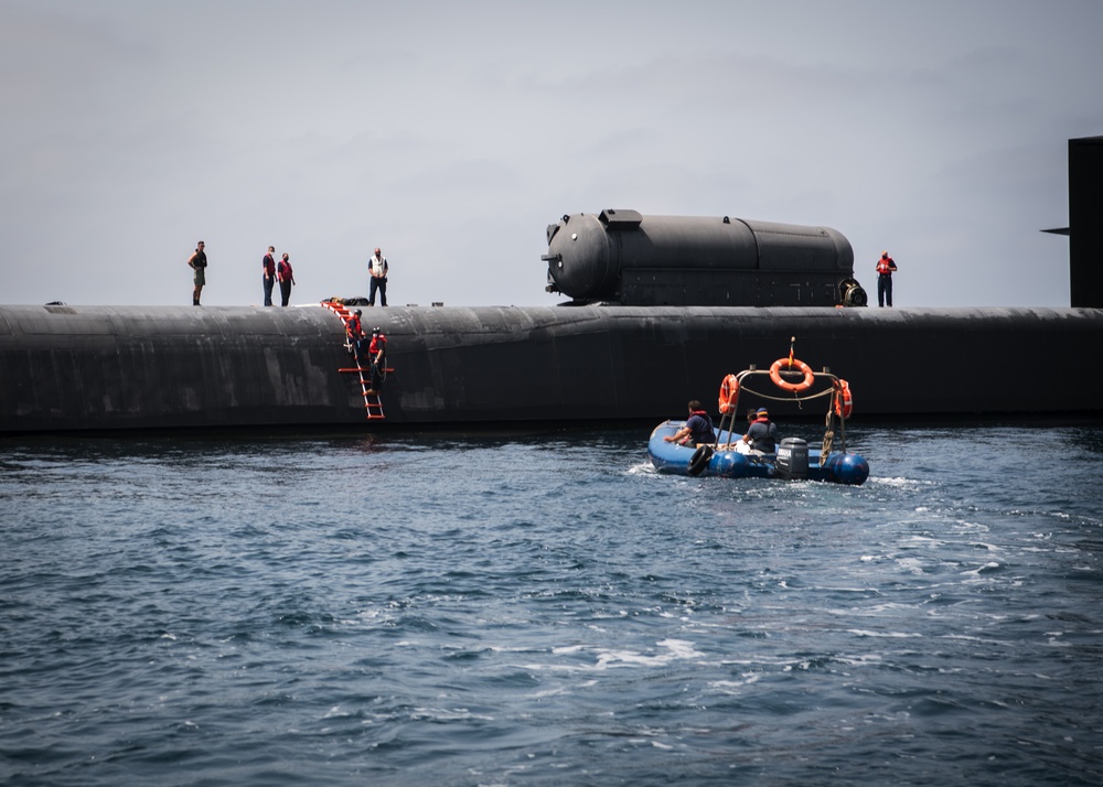 USS Georgia (SSGN 729) surfaces near NAVSTA Rota