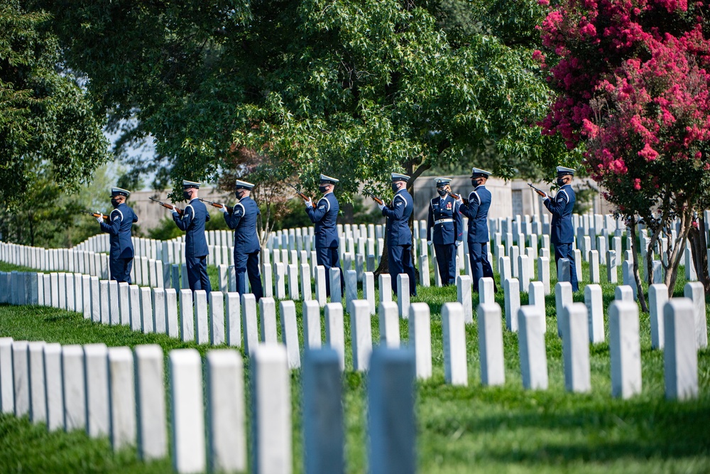 Modified Military Funeral Honors are Conducted for U.S. Coast Guard Seaman Ethan Kelch in Section 64