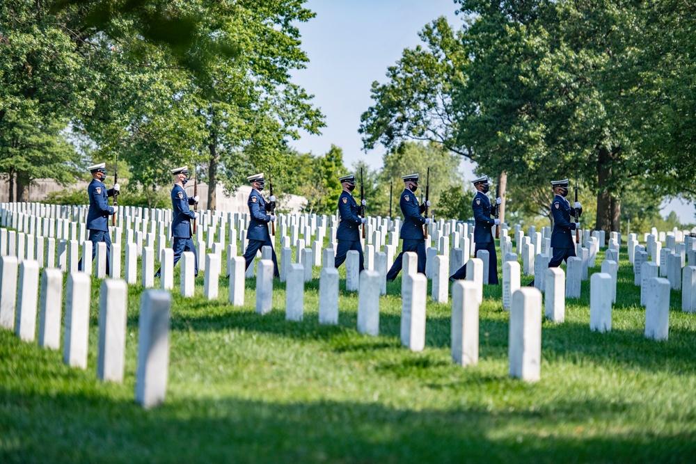 Modified Military Funeral Honors are Conducted for U.S. Coast Guard Seaman Ethan Kelch in Section 64