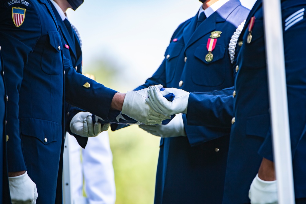 Modified Military Funeral Honors are Conducted for U.S. Coast Guard Seaman Ethan Kelch in Section 64