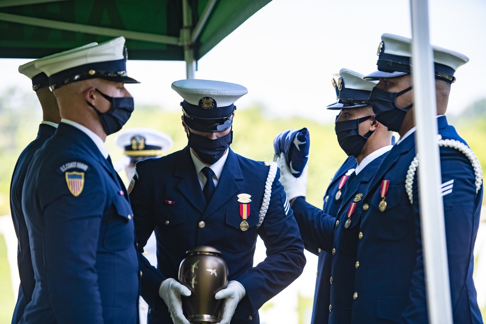 Modified Military Funeral Honors are Conducted for U.S. Coast Guard Seaman Ethan Kelch in Section 64