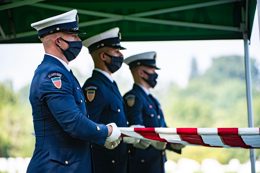 Modified Military Funeral Honors are Conducted for U.S. Coast Guard Seaman Ethan Kelch in Section 64