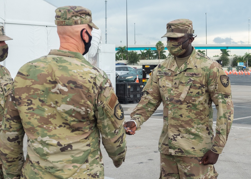 Florida National Guard Adjutant General Visits Marlins Park CBTS in Miami Florida