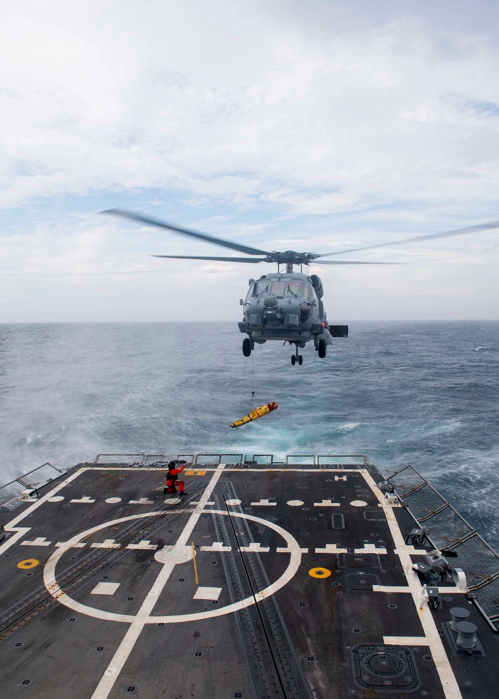 USS Thomas Hudner (DDG 116) and Danish Navy Air Squdron