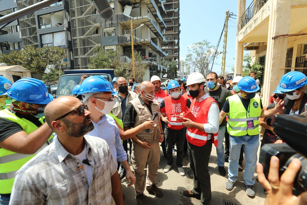Acting AAID views damage from recent explosion in Beirut