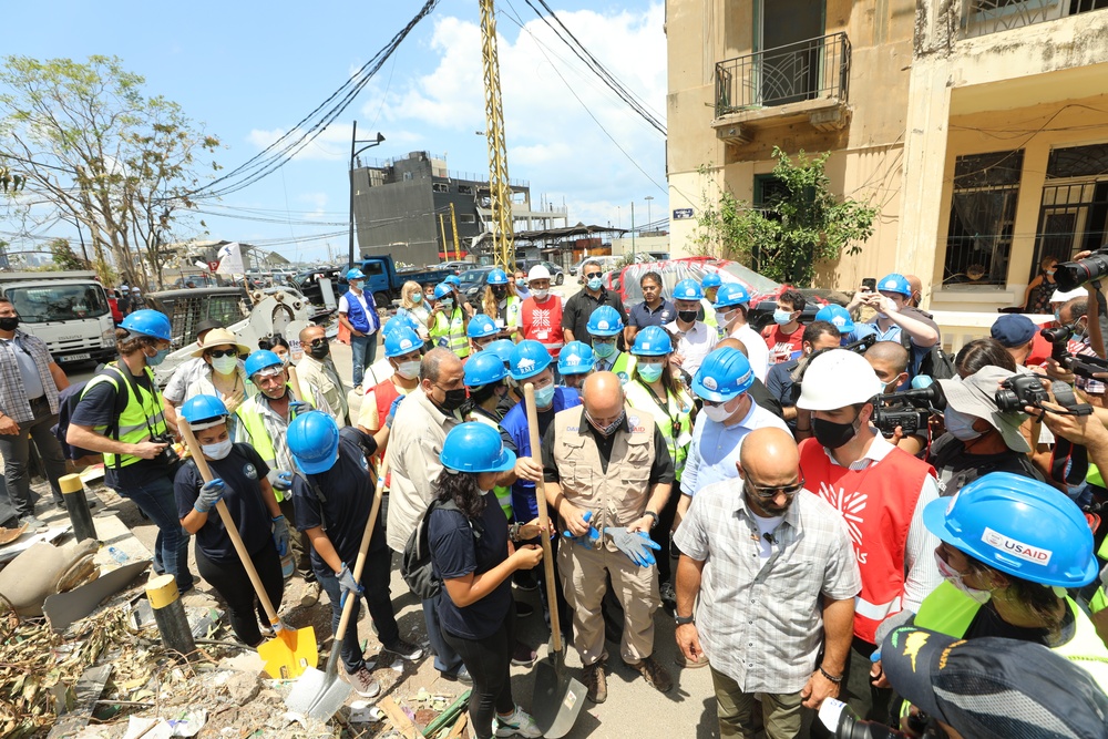 Acting AAID views damage from recent explosion in Beirut
