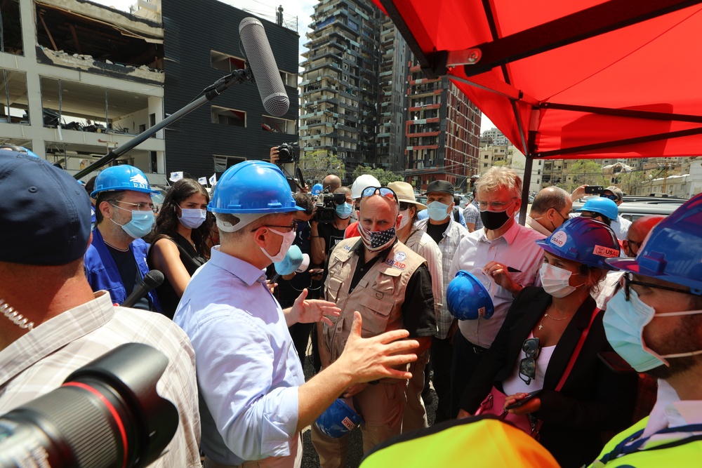 Acting AAID views damage from recent explosion in Beirut