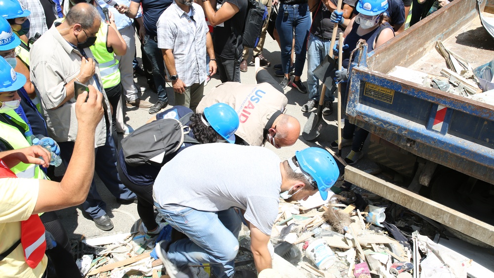Acting AAID views damage from recent explosion in Beirut