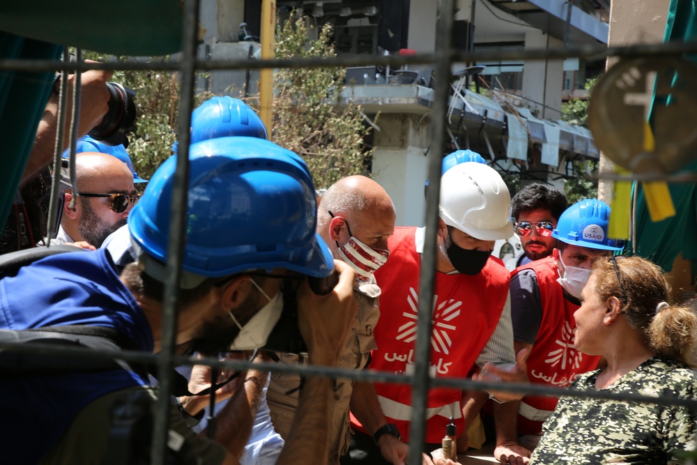 Acting AAID views damage from recent explosion in Beirut