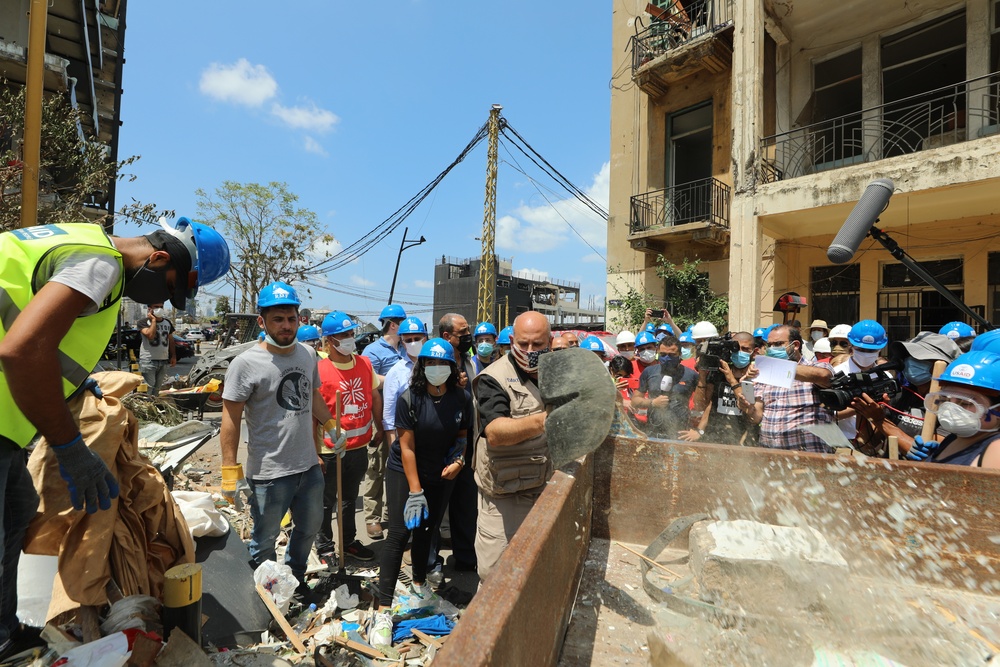 Acting AAID views damage from recent explosion in Beirut
