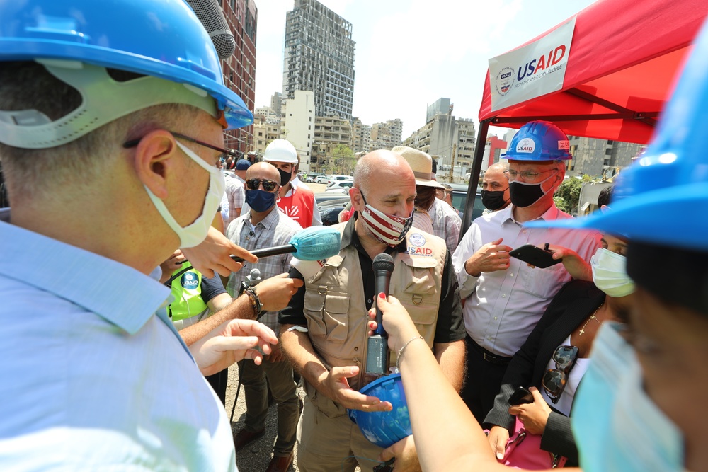 Acting AAID views damage from recent explosion in Beirut